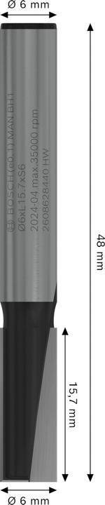 Actual product image Bosch Professional Zubehör Grooving cutter, 6 mm, D1 6 mm, L 15.6 mm, G 48 mm