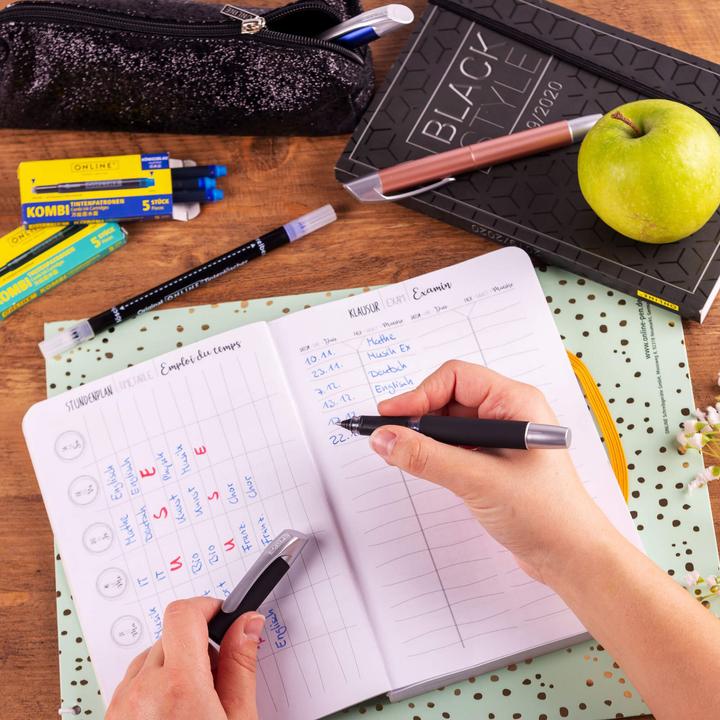 Produktbild Online CAMPUS II Patronen Tintenroller (Blau, Schwarz, Silber, 3x)