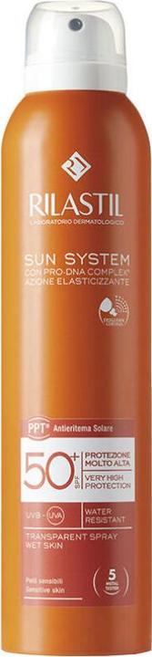 Actual product image Rilastil Sun System Transparent Spray Spf50 200ml (Sun spray, SPF 50, 200 ml)