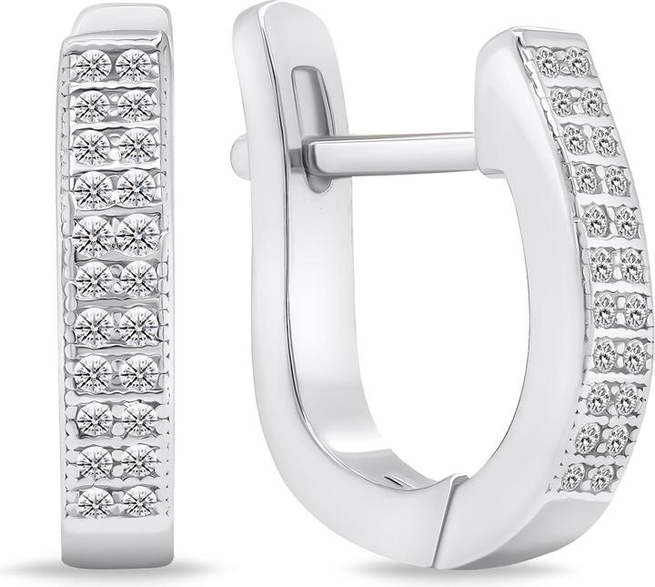 Image du produit Brilio Silver - Boucles d'oreilles intemporelles en argent avec zircons EA657W