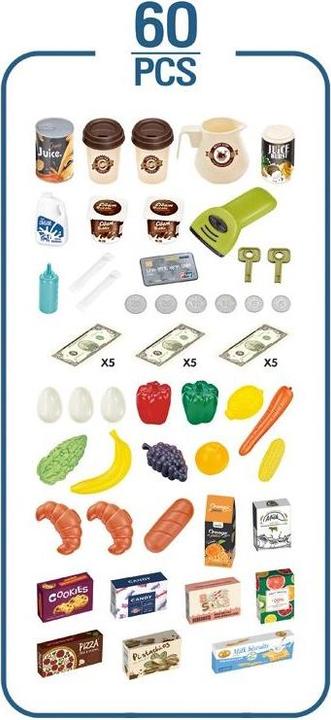 Actual product image Lena Supermarket w/Shopping Cart & 60 accessories (16140)