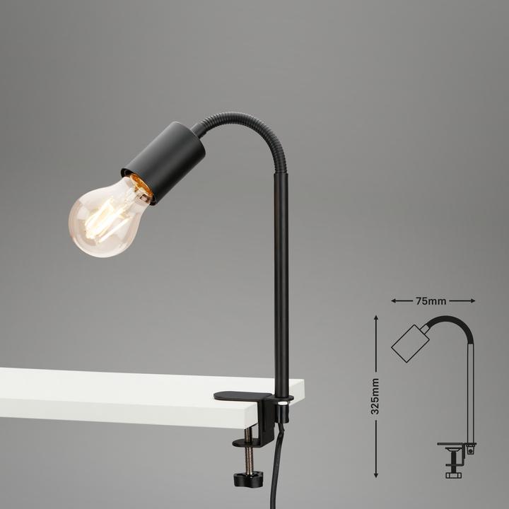 Image du produit Briloner Lampe à pince, noir, 1xLE27 / max. 10W excl. (E27)