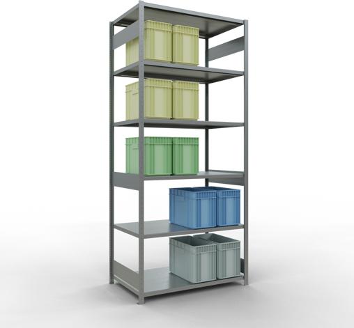 Actual product image Schulte Lagertechnik MULTIplus250 boltless basic shelving system with length ledgers