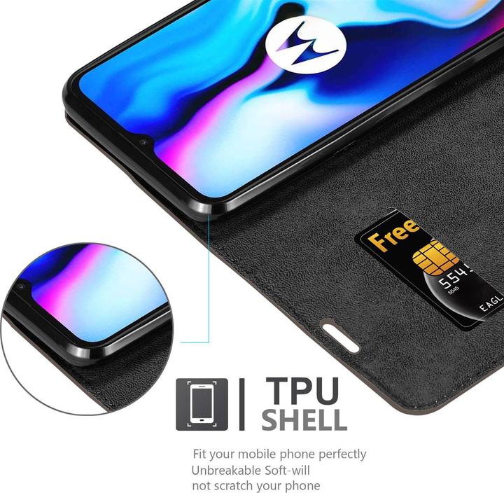 Actual product image Cadorabo Book Invisible Magnet Cover (Motorola Moto E7 Plus)