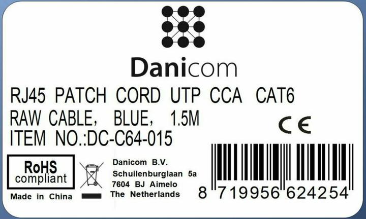 Produktbild Dsit CAT 6 Netzwerkkabel U/UTP (CAT6, 1.50 m)