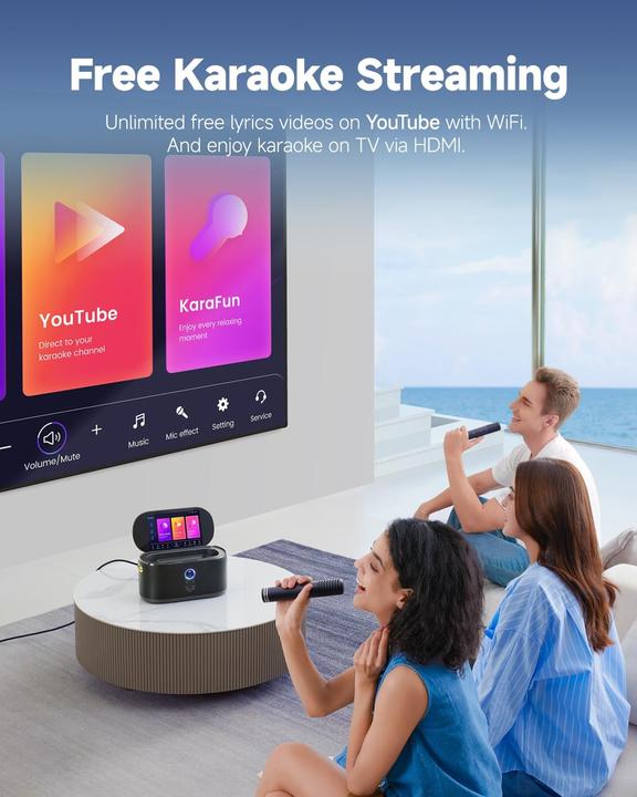 Actual product image Ikarao Karaoke-Maschine mit 2 kabellosen Mikrofonen