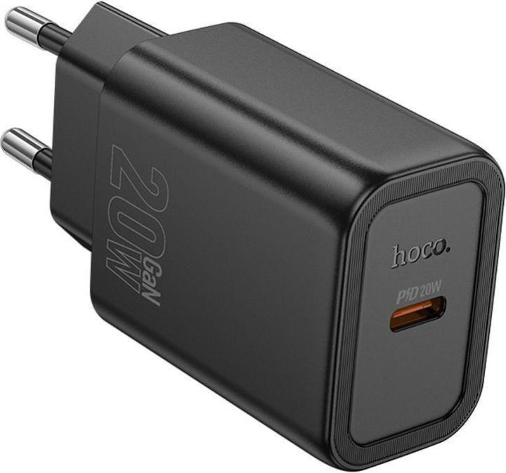Produktbild Hoco Adapter wall charger Type C PD QC 20W N60 black (20 W, 1 Port)