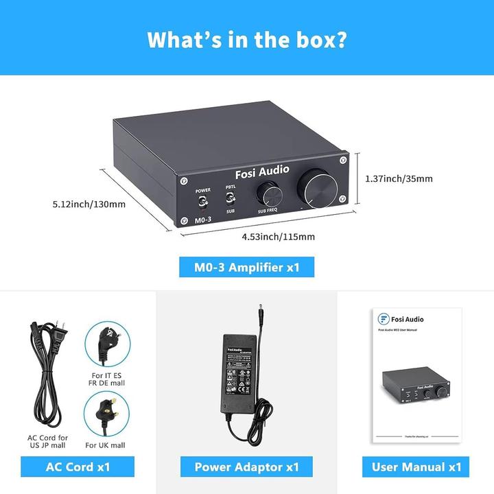 Actual product image Fosi Audio M03 Subwoofer Amp