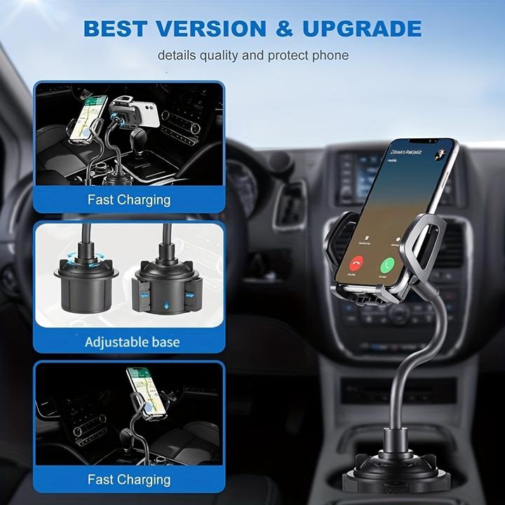 Produktbild PhoneLook Unversal Smartphone Halterung handsfree für im Auto für Getränkehalter flexibler Arm