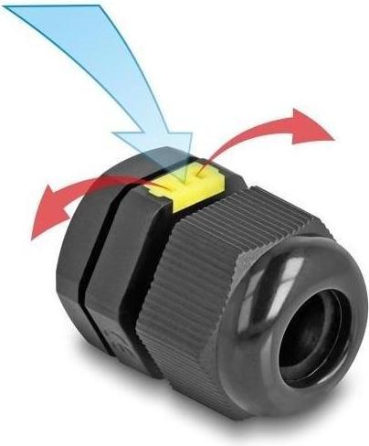 Actual product image Delock Cable gland M16with ventilation IP68 dust and waterproof black 2 pieces