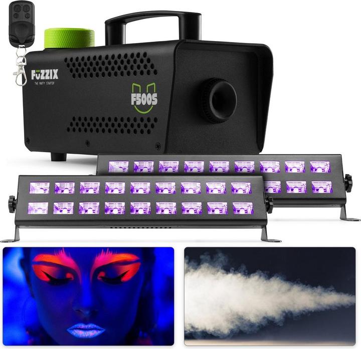 Produktbild BeamZ Blacklight party lights - feestverlichting set - Met neon lampen en rookmachine (LED)
