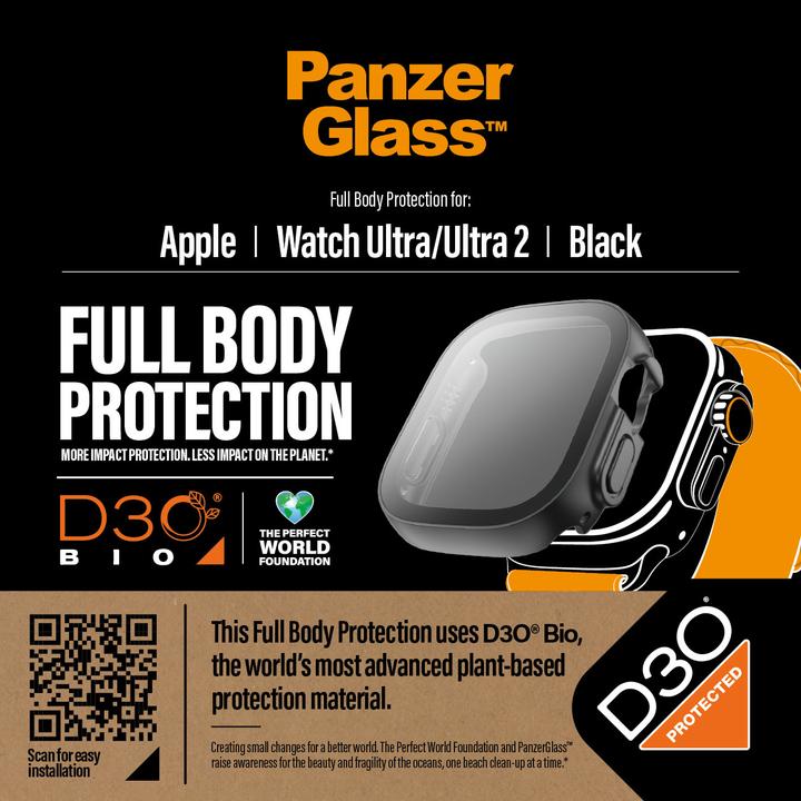 Produktbild PanzerGlass Screen Protector Full Body Apple Watch 2023 49mm with D3O black (Apple Watch Ultra)