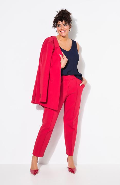 Produktbild Ulla Popken Hose, Punto di Roma, konisches Bein, Biese, Elastikbund (60)