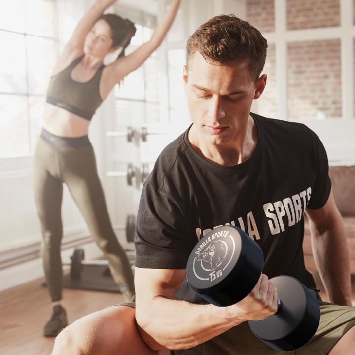 Actual product image Gorilla Sports Round dumbbells (1 x 15 kg)