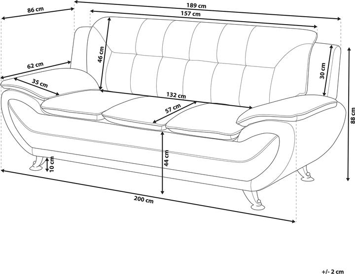 Produktbild Beliani Leira (3-Sitzer)