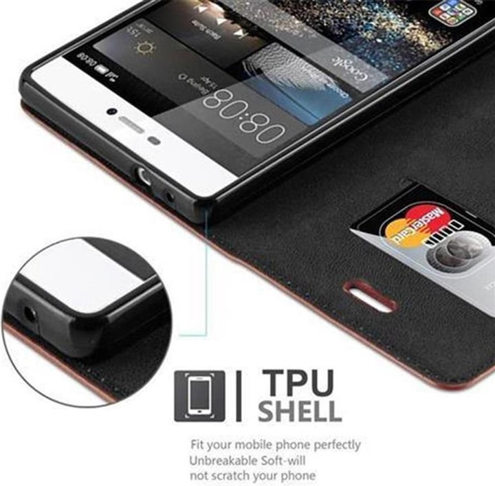 Actual product image Cadorabo Book Invisible Magnet Cover (Huawei P8)