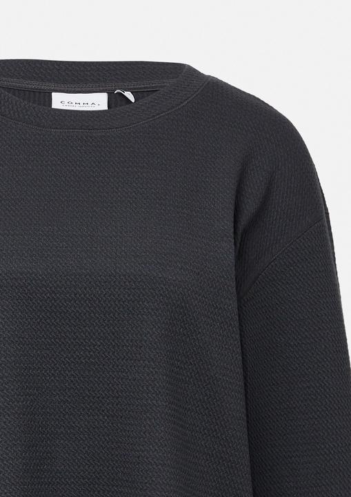 Produktbild Comma Sweatshirt Verkürztes Sweatshirt aus strukturiertem Jersey (32, 36)