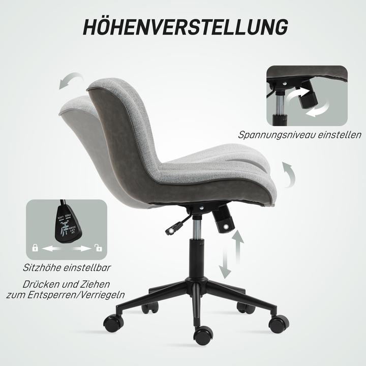 Produktbild Homcom Bürostuhl Polyester, Schaumstoff Dunkelgrau