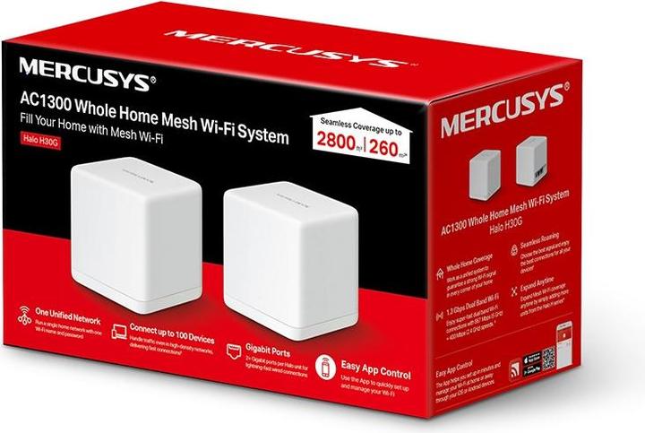 Actual product image Mercusys Halo (2-pack) Dual-Band (/5 GHz) Wi-Fi 5 (802.11ac) Internal