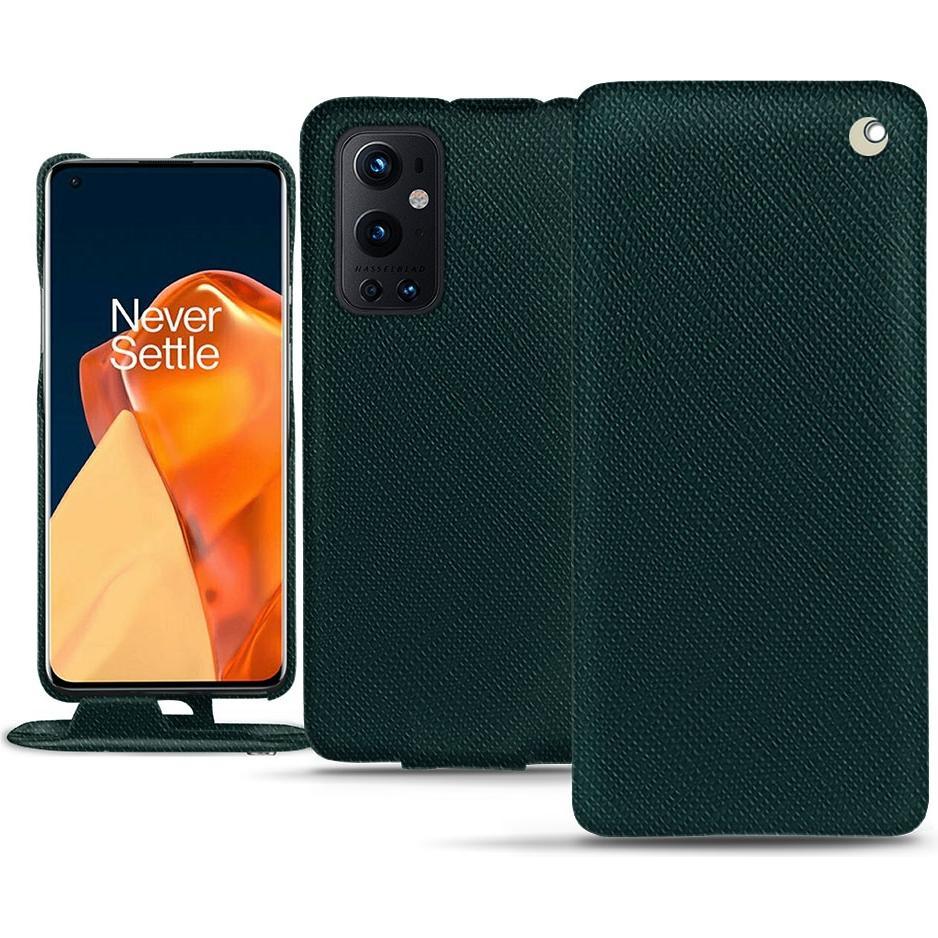 Noreve Lederschutzhülle vertikal (OnePlus 9 Pro), Smartphone Hülle, Grün