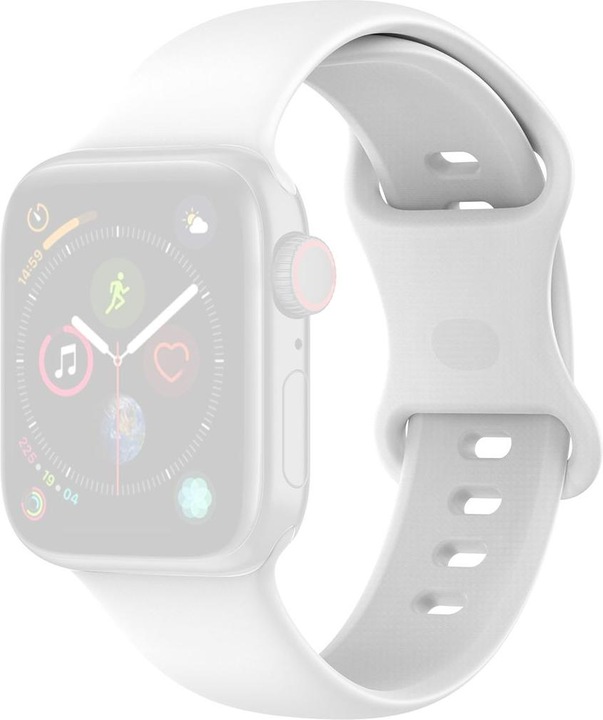Actual product image König Design Sport Replacement Strap for Apple Watch 1/2/3/4/5/6/SE 40 38 mm Large Silicone White