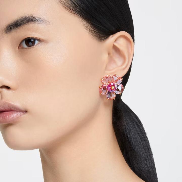 Image du produit Swarovski Florere Clou d'oreille Fleur Rose Or (Métal Swarovski)