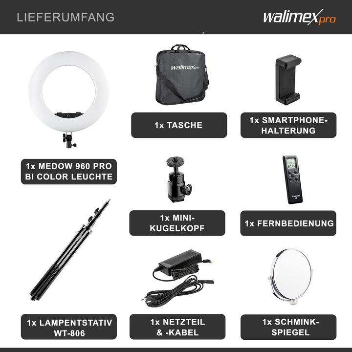 Produktbild Walimex Medow 960 Pro Set inkl. Lampenstativ (Ringlicht)