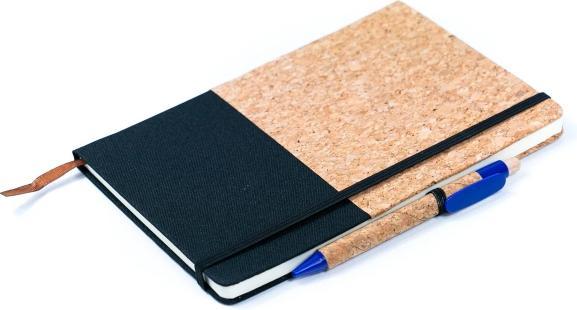 MB Cork Fusion Notizbuch aus Canvas und Kork in schwarz