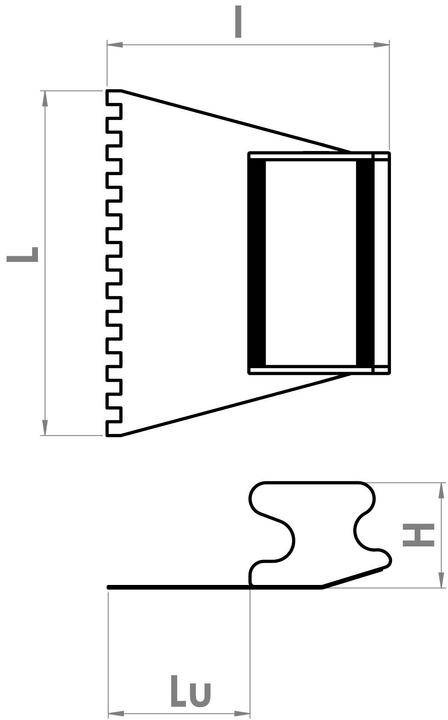 Actual product image Mondelin ERGO-LAME NOTCHED TROWEL - 1/2 ROUND R=20 MM - 300 MM