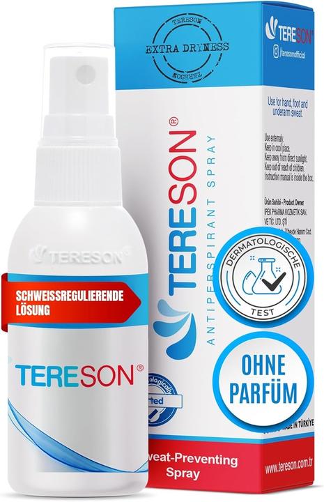 Tereson Antiperspirant spray 50 ml, strong against perspiration on armpits and hands (Spray, 50 ml)
