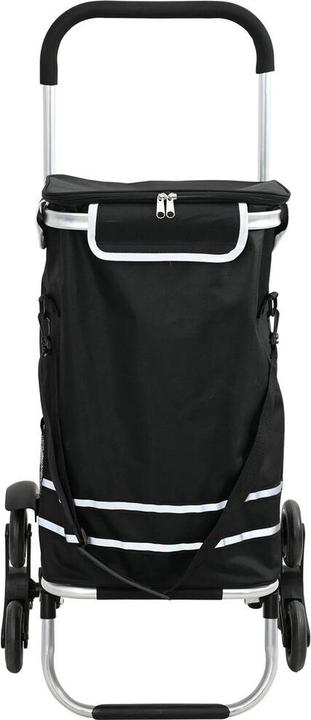 Produktbild VidaXL Einkaufstrolley mit Treppensteiger Schwarz 40 L