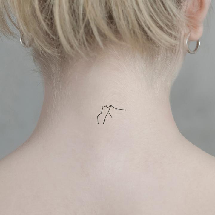 Actual product image minink Temporary tattoo - Aquarius star constellation