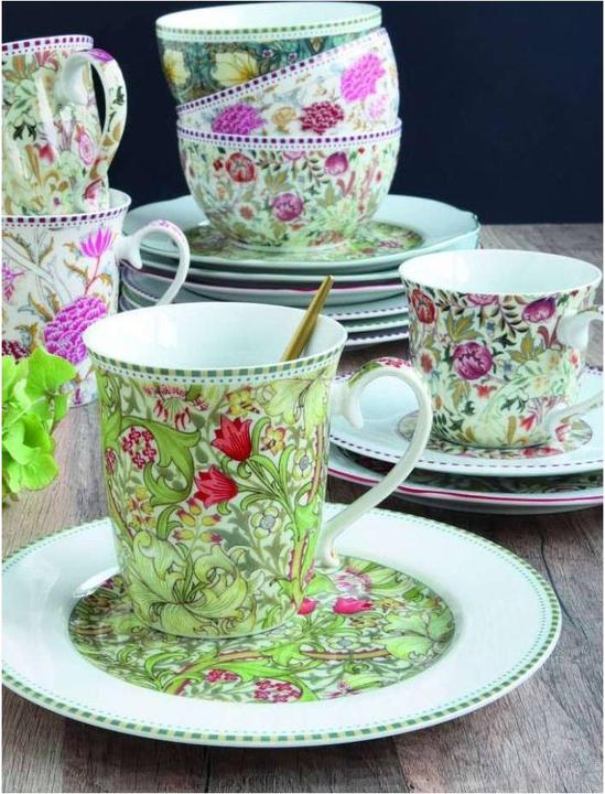 Produktbild Easy Life William Morris Schwarz Tablett m. Griffen 46x32 cm