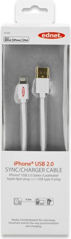 Produktbild ednet Apple iP5/6 Ladekabel,3m (3 m, USB 2.0)