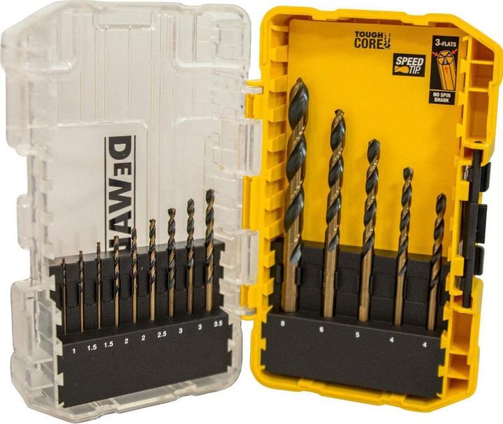 Produktbild DeWalt HSS Spiralbohrer Satz 1mm 8mm, 14teilig, für verschiedene Materialien (1, 2)