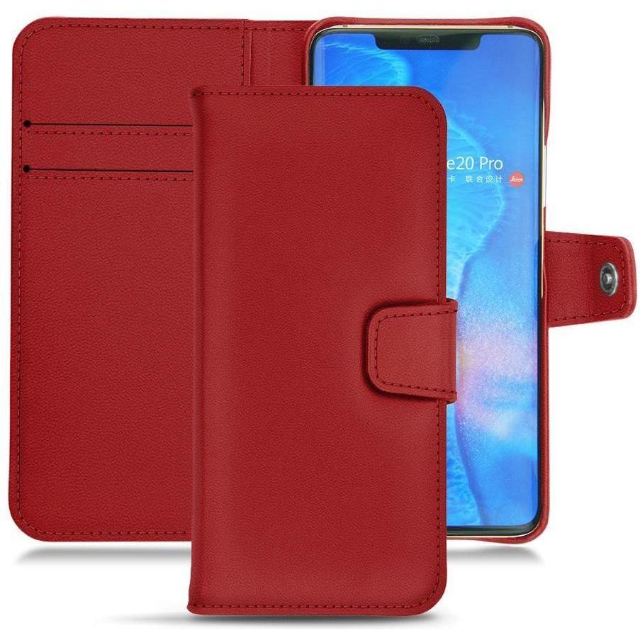 Noreve Lederschutzhülle Wallet (Huawei Mate 20 Pro), Smartphone Hülle, Rot