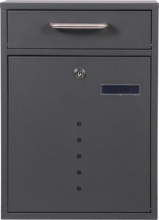 Image du produit Wiltec 2x2 Boîte aux lettres Murale V51 Anthracite Verrouillable Fenêtre de visualisation Porte-nom