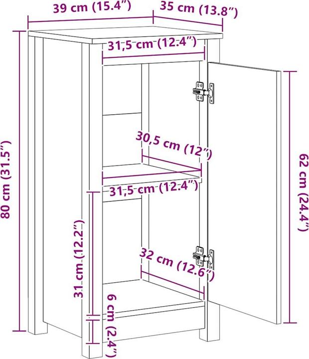 Image du produit vidaXL Sideboard (39 x 40 x 80 cm)