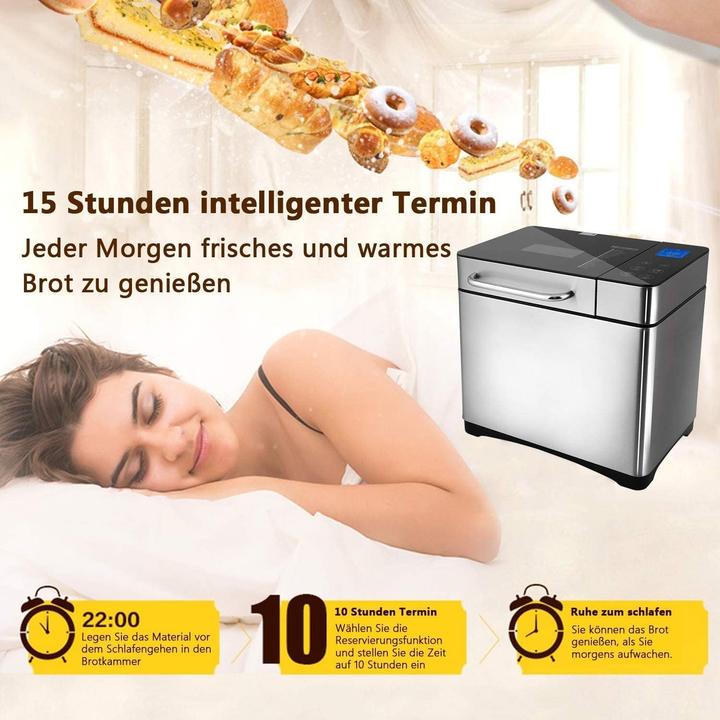 Produktbild Coocheer Automatische Brotbäckerei mit 19 Programmen, Timer und Zutatenbox