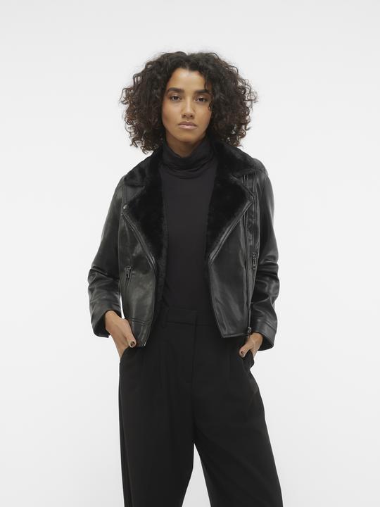 Produktbild Vero Moda VMHAILEY SHORT COATED JACKET Bikerjacke in Lederoptik (S)