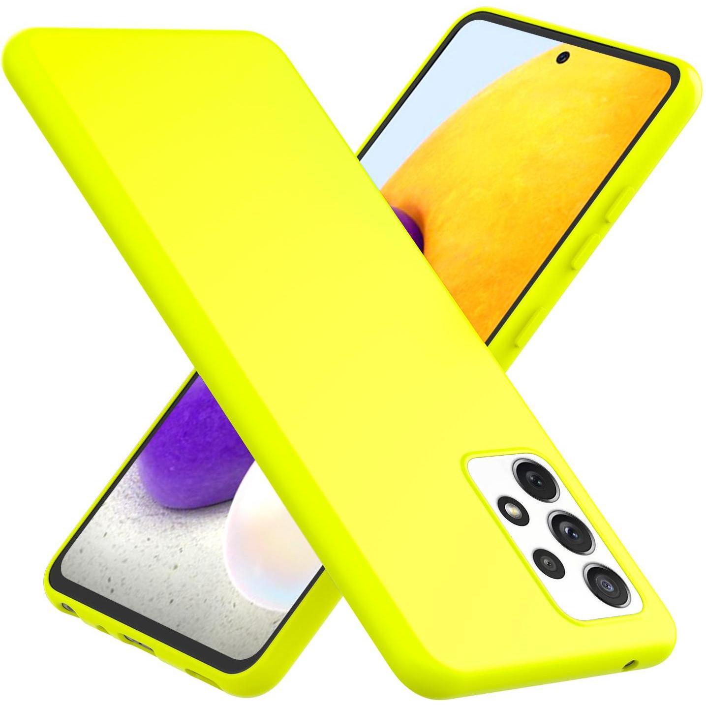 Nalia Neon Silikon Handyhülle (Samsung Galaxy A72), Smartphone Hülle, Gelb