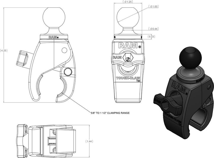 Actual product image Rammount Tough-Claw