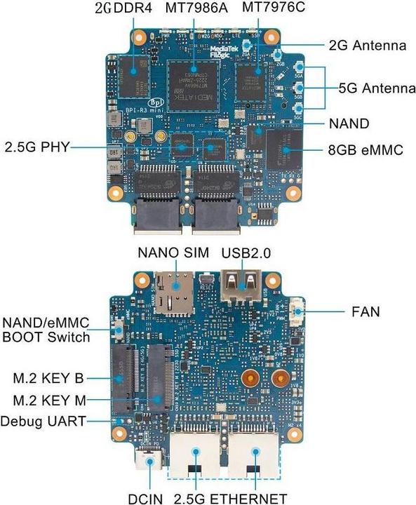 Immagine prodotto R3 MINI - Banana Pi BPI-R3 Mini (include un adattatore di alimentazione 12VPD e 3 antenne)