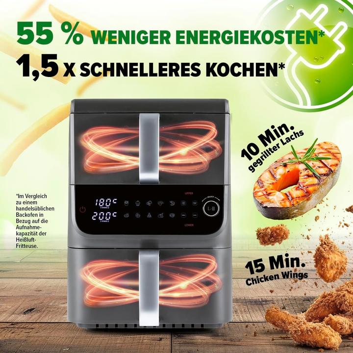 Actual product image Gourmetmaxx FryUp Dual Chamber Air Fryer
