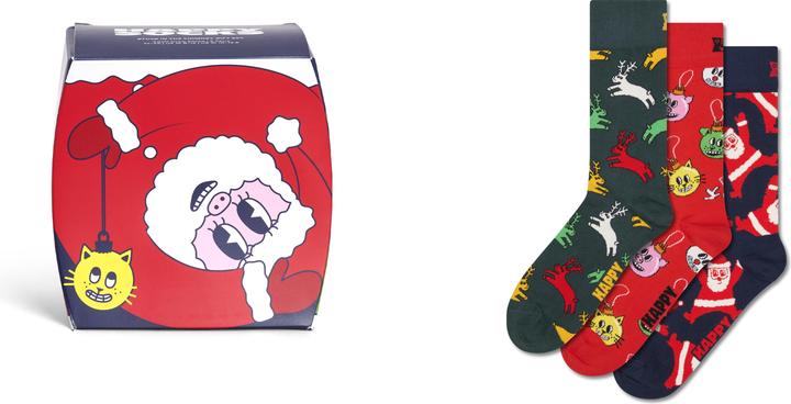 Happy Socks 3-Pack Stuck in the Chimney Socks Gift Set