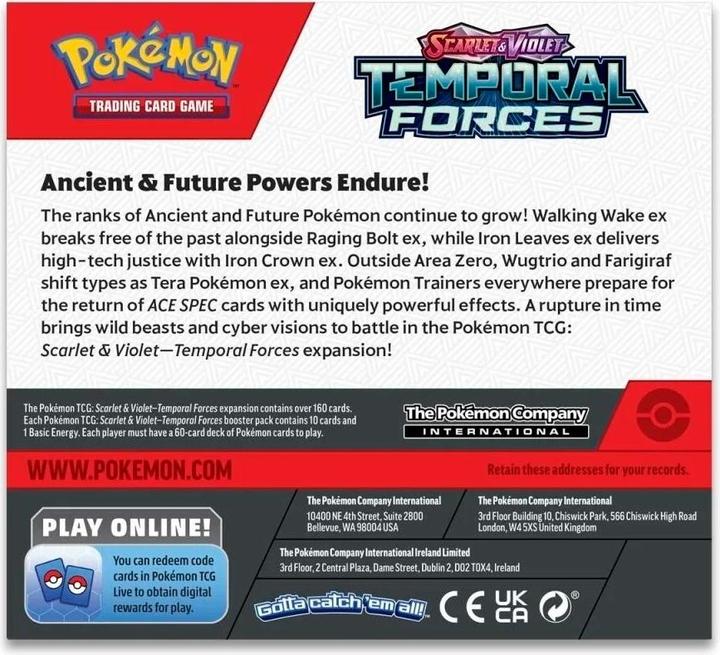 Energie-Label Pokémon Temporal Forces (Englisch, Booster Display)