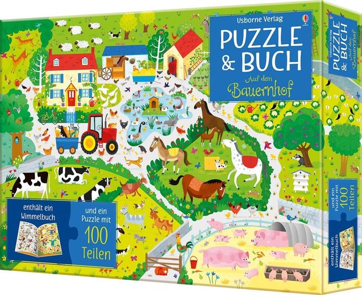Usborne Verlag - Puzzle & Buch: Auf dem Bauernhof (Deutsch)