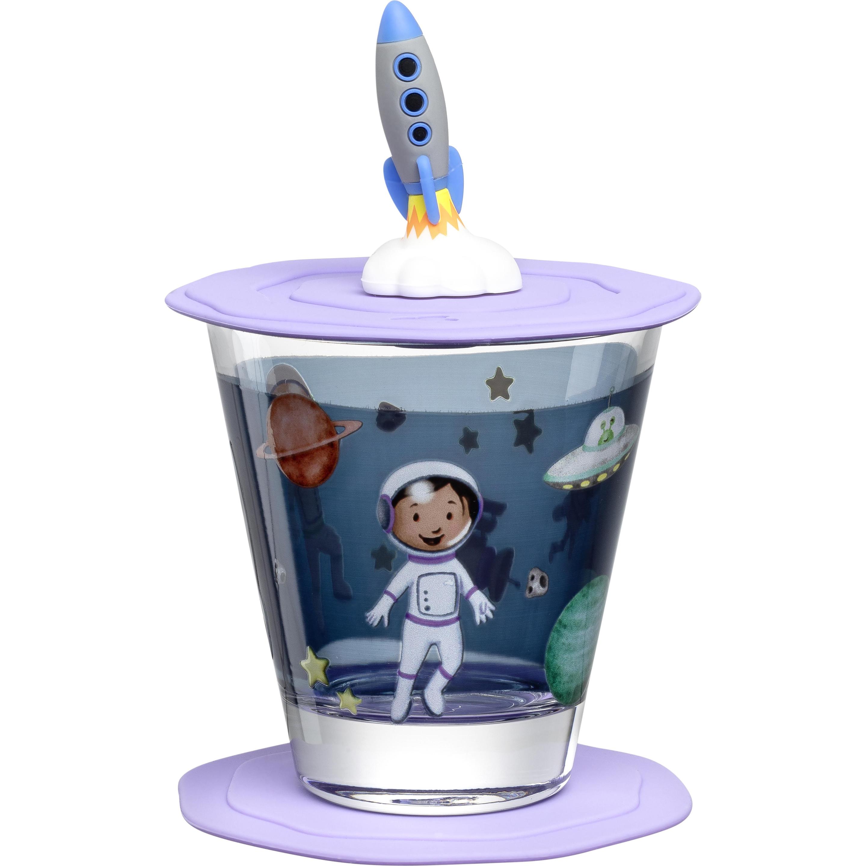 Leonardo, Kindergeschirr + Kinderbesteck, Kindertrinkglas Avventura 215 ml, 3 Stück, Weltall