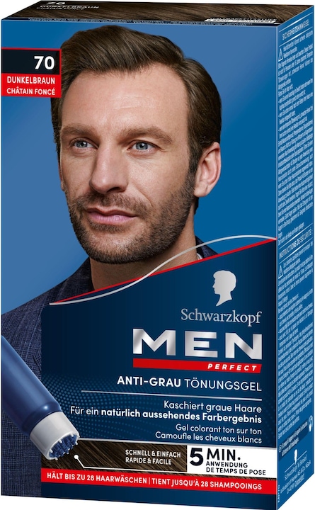 Schwarzkopf Men Perfect Anti-Grau Tönungs-Gel (70 Natur Dunkelbraun)