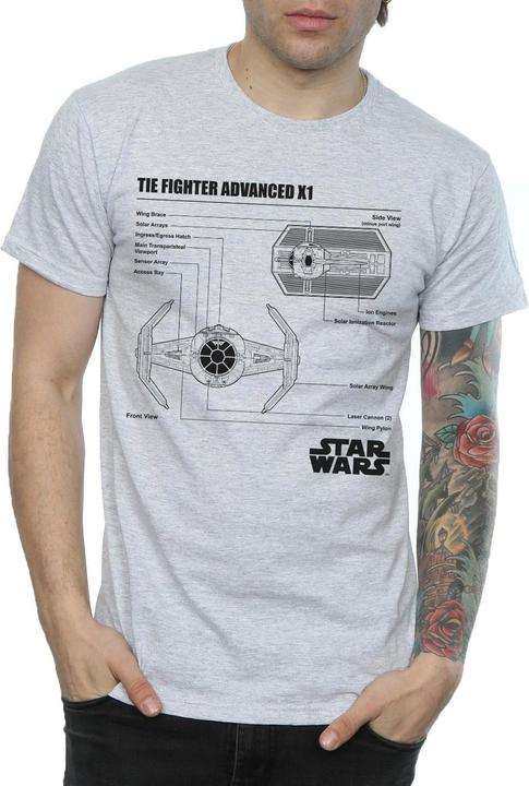 Produktbild Star Wars TIE Fighter X1 Blueprint TShirt (M)